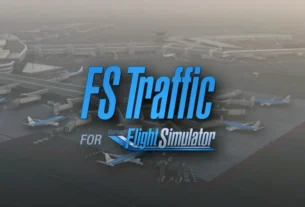 FS Traffic for Flighr Simulartor 2024 com aeroporto ao fundo