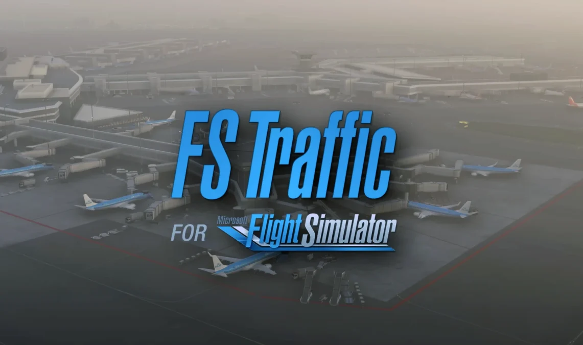 FS Traffic for Flighr Simulartor 2024 com aeroporto ao fundo