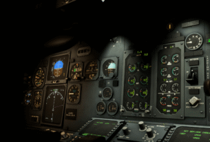 Cockpit do CSS 737 no Microsoft Flight Simulator exibindo as melhorias visuais do update 1.2.