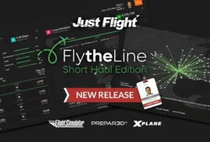 Fly the Line Short Haul Edition interface mostrando progressão de carreira de piloto