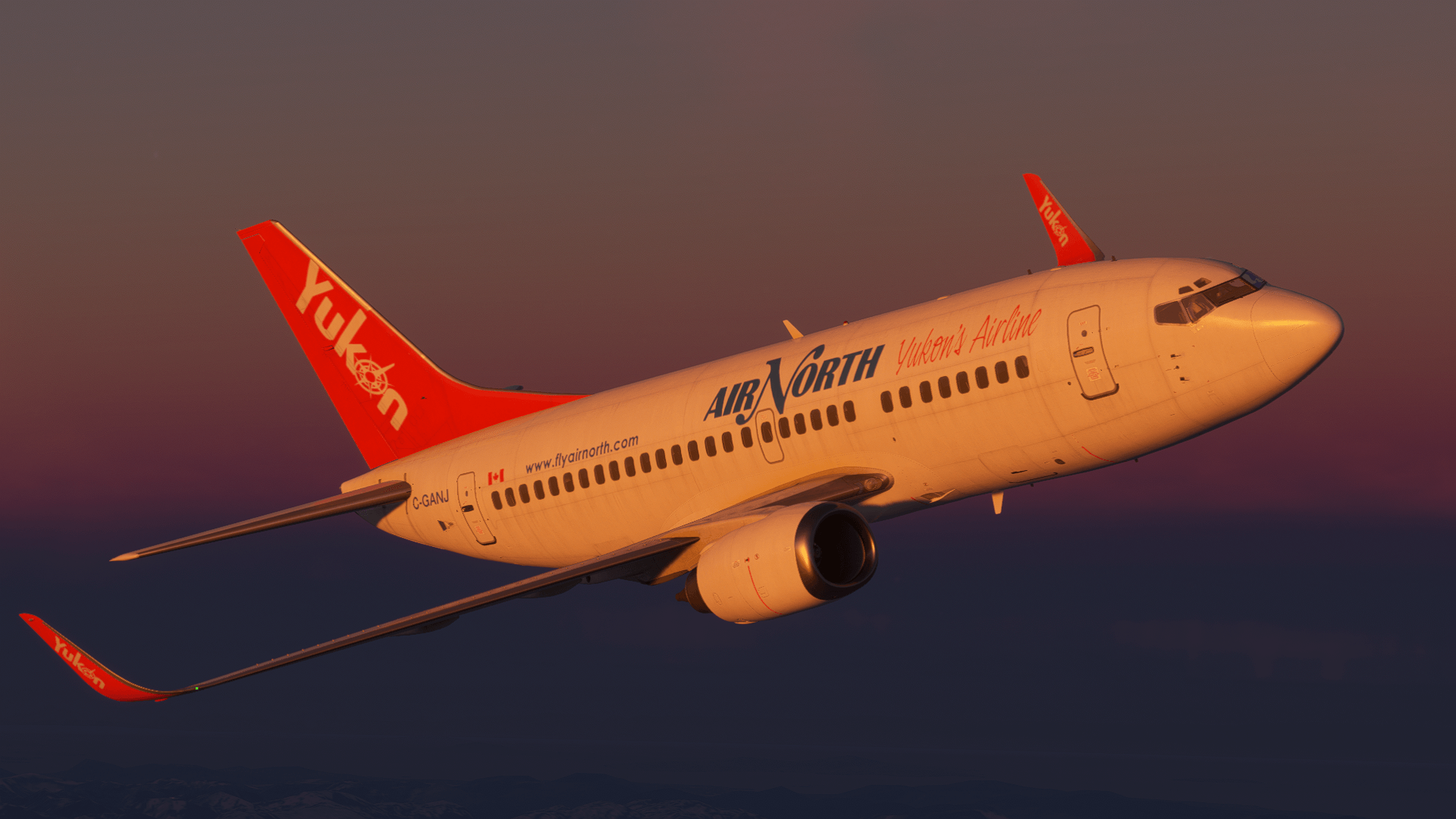 CSS 737-500 com os novos winglets e janelas de sobrancelha no Microsoft Flight Simulator 2024.