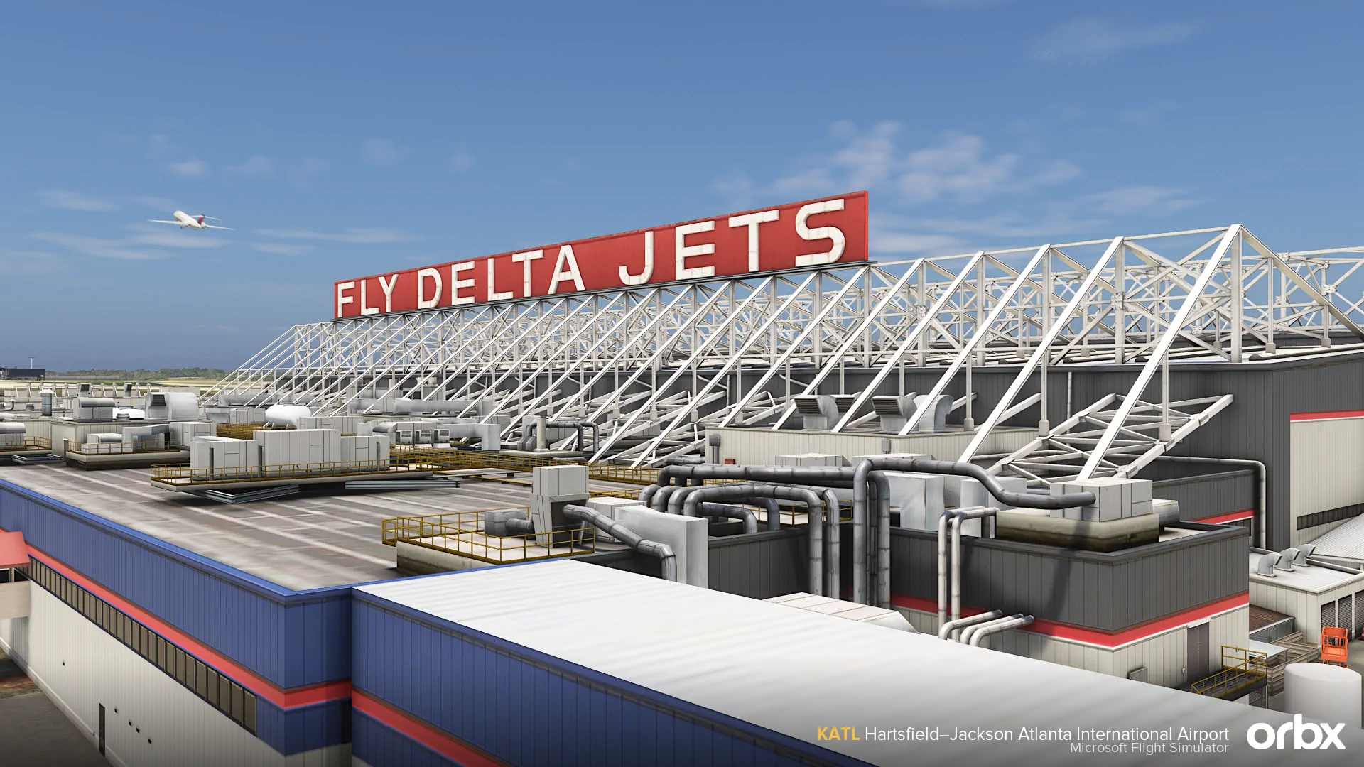 Orbx revela Delta TechOps realista em Atlanta para MSFS