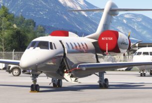 Imagem do Citation X, jato executivo de alta velocidade da FlightFX, recebendo uma nova atualização para o Microsoft Flight Simulator 2024.