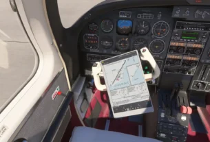 Cockpit detalhado do Aerostar 600 no Microsoft Flight Simulator 2024