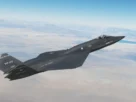 YF-23 Black Widow II voando sobre nuvens no Microsoft Flight Simulator