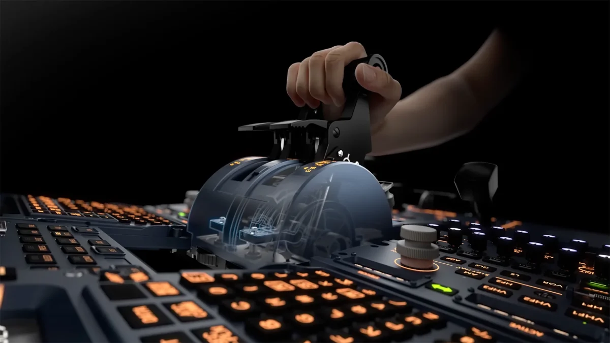 Throttle WinWing URSA Minor Metal inspirado em Airbus para simuladores