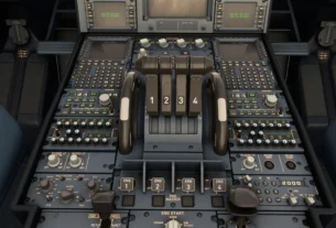 Imagens do cockpit e cabine do Aerosoft A340-600 Pro em desenvolvimento