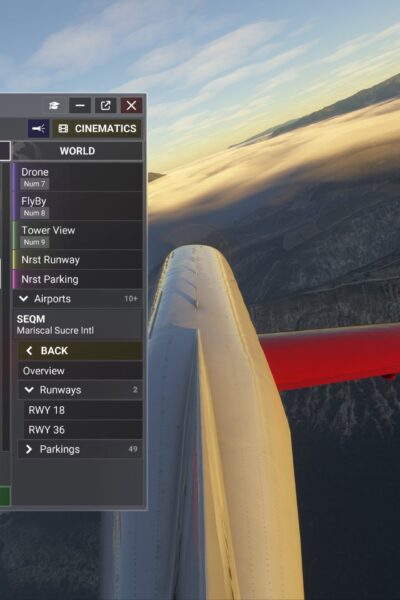 Interface do ChasePlane no Microsoft Flight Simulator 2024, imagem oficial da Parallel 42