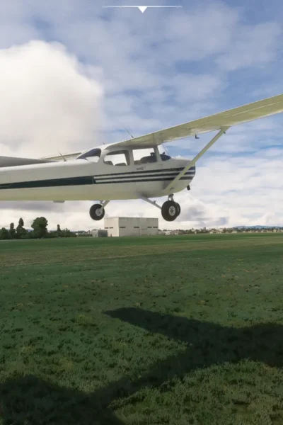 Cessna 172M freeware de Bagolu em voo no Microsoft Flight Simulator