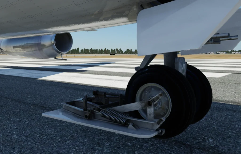 Detalhe externo do FlyJSim 732 TwinJet V4 para X-Plane 12