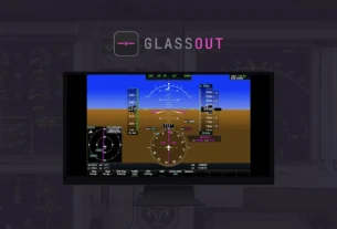GlassOut exibindo instrumentos do Microsoft Flight Simulator em telas externas