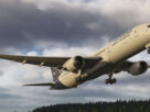 Vector Boeing 787-9 em voo no novo spotlight oficial