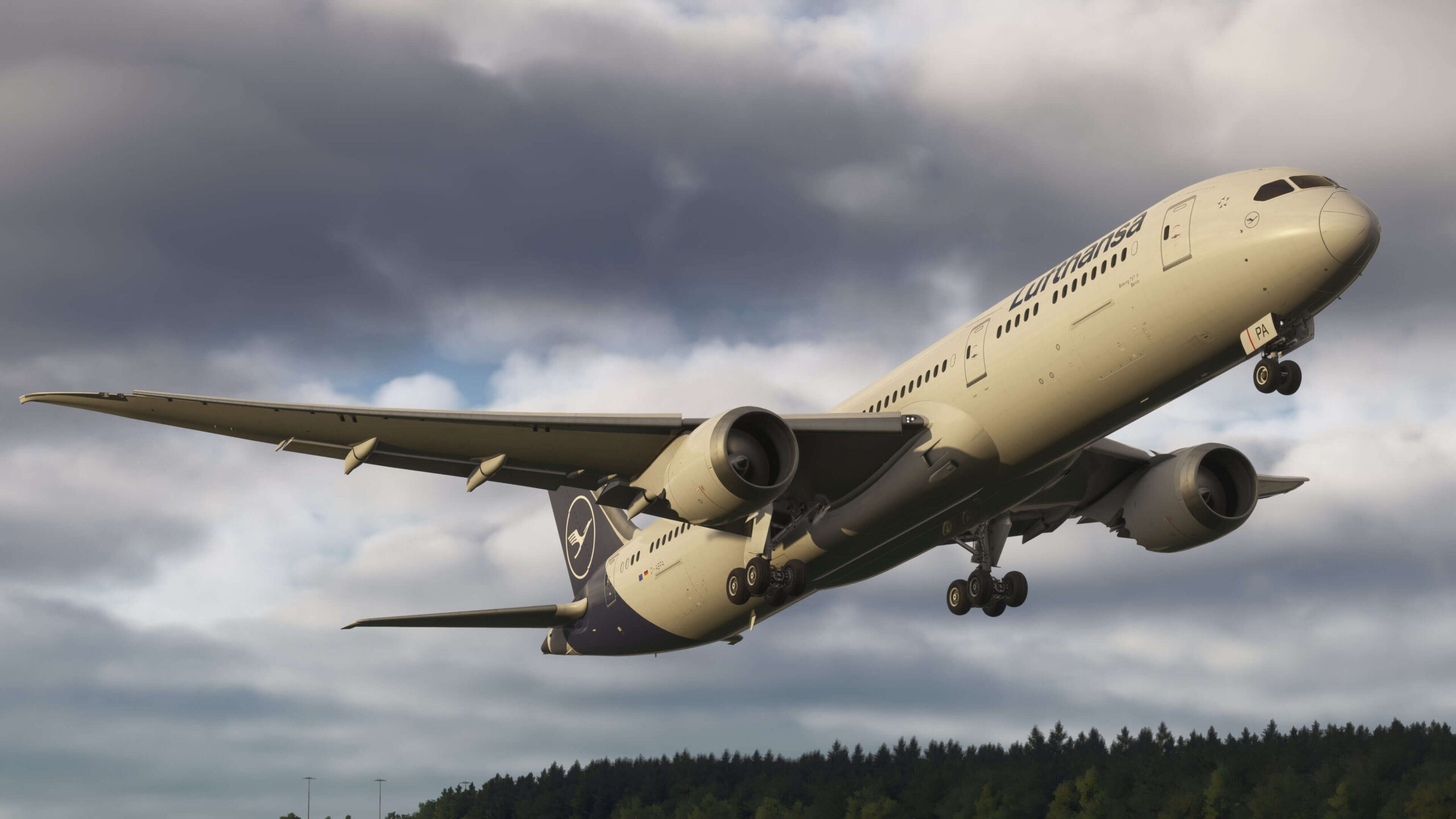 Vector Boeing 787-9 em voo no novo spotlight oficial
