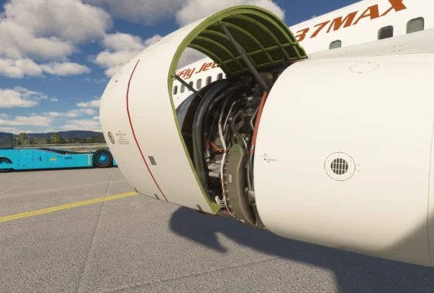iFly 737 MAX no Microsoft Flight Simulator em imagem de divulgação do SP1