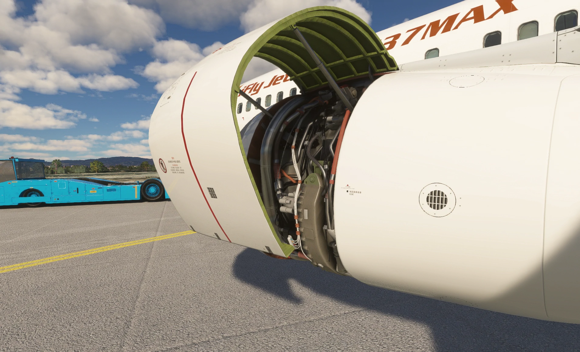 iFly 737 MAX no Microsoft Flight Simulator em imagem de divulgação do SP1