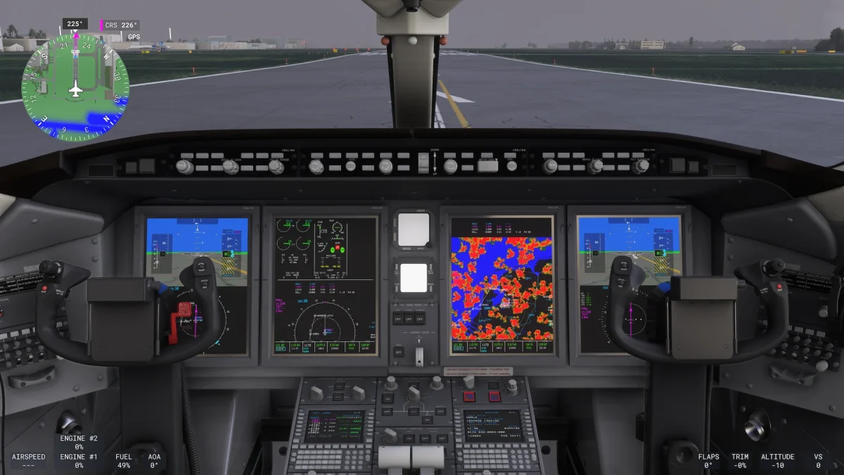 Cockpit do FlightFX Challenger 350 no MSFS com aviônicos Pro Line 21 Advanced em desenvolvimento