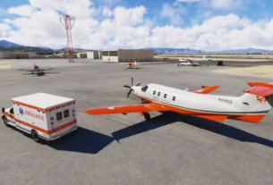 Microsoft Flight Simulator 2024 em missão do modo Career
