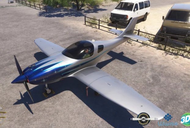 Lancair Legacy da Flysimware estacionado no Microsoft Flight Simulator 2024