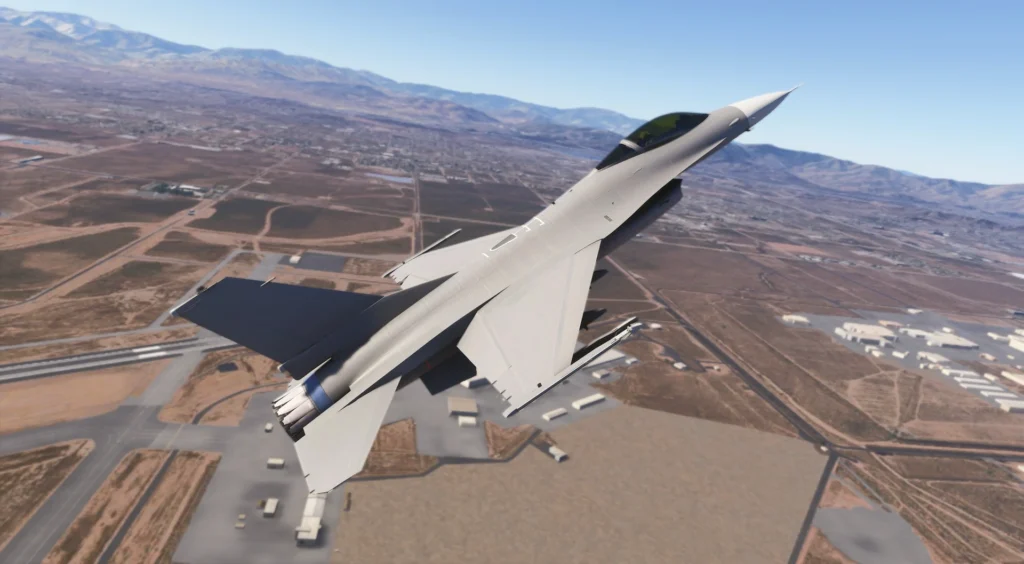 F-16A em desenvolvimento pela IndiaFoxtEcho e Heatblur no Microsoft Flight Simulator.