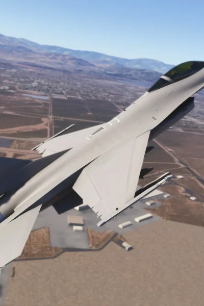 F-16A em desenvolvimento pela IndiaFoxtEcho e Heatblur no Microsoft Flight Simulator.
