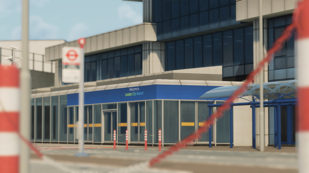 Terminal e pátio de London City Airport (EGLC) no MSFS 2024