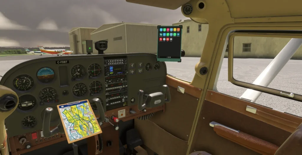 Cockpit analógico do Cessna 172M freeware de Bagolu no MSFS