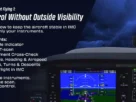 Aula de voo IFR da Navigraph Academy com painel de instrumentos em condições IMC.