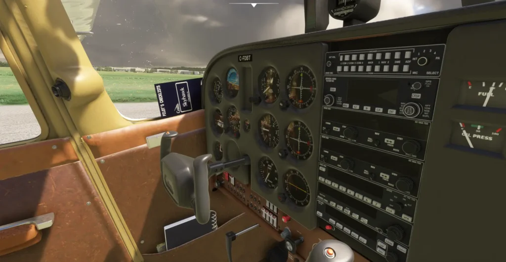 Painel e instrumentos do Cessna 172M freeware de Bagolu para MSFS