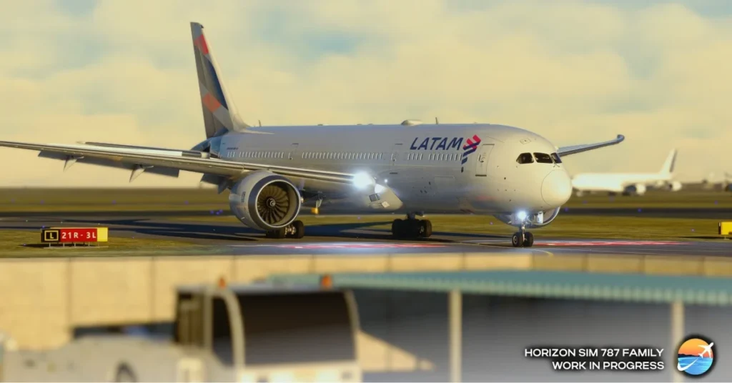 Tela e sistemas do Boeing 787 freeware da Horizon Simulations no MSFS
