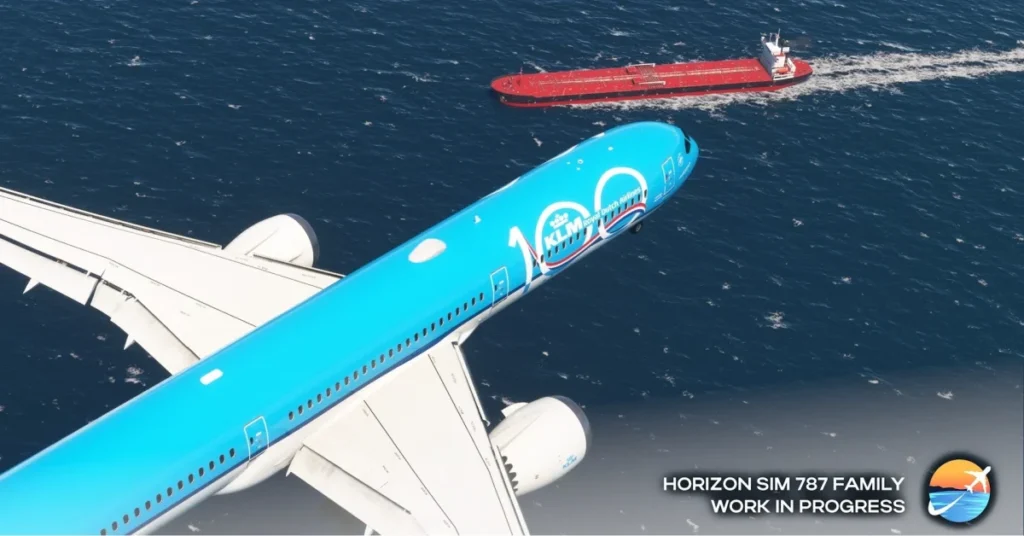 Imagem de desenvolvimento do Horizon 787 v2.0 freeware para MSFS