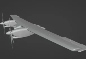 Modelo externo do ATR-72 da Mango Studios para X-Plane 12 com asa, motores e hélices em desenvolvimento