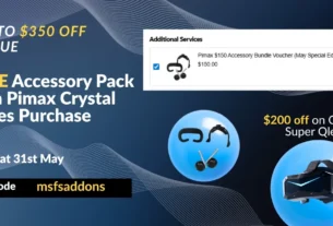 Pimax Crystal com bundle gratuito de acessórios para simulação em VR
