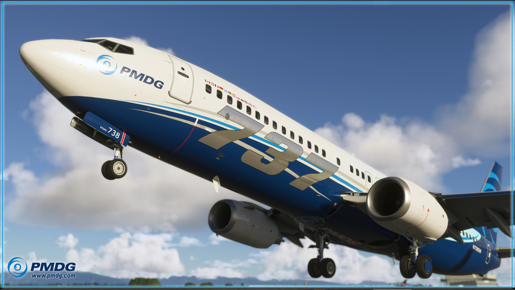 PMDG 737-800 para Microsoft Flight Simulator 2024 em voo