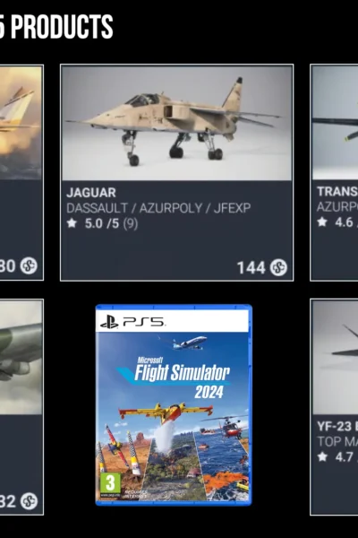 Cinco novos aviões no Marketplace do MSFS 2024 para PS5 — imagem da notícia