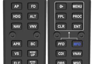 Módulo pulsAIR com botões de autopilot e FMS para simulação IFR