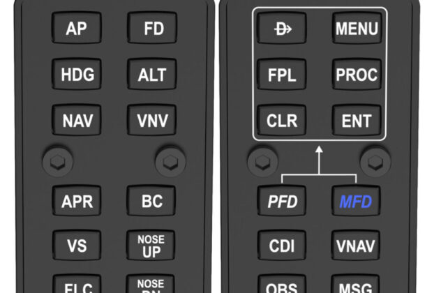 Módulo pulsAIR com botões de autopilot e FMS para simulação IFR