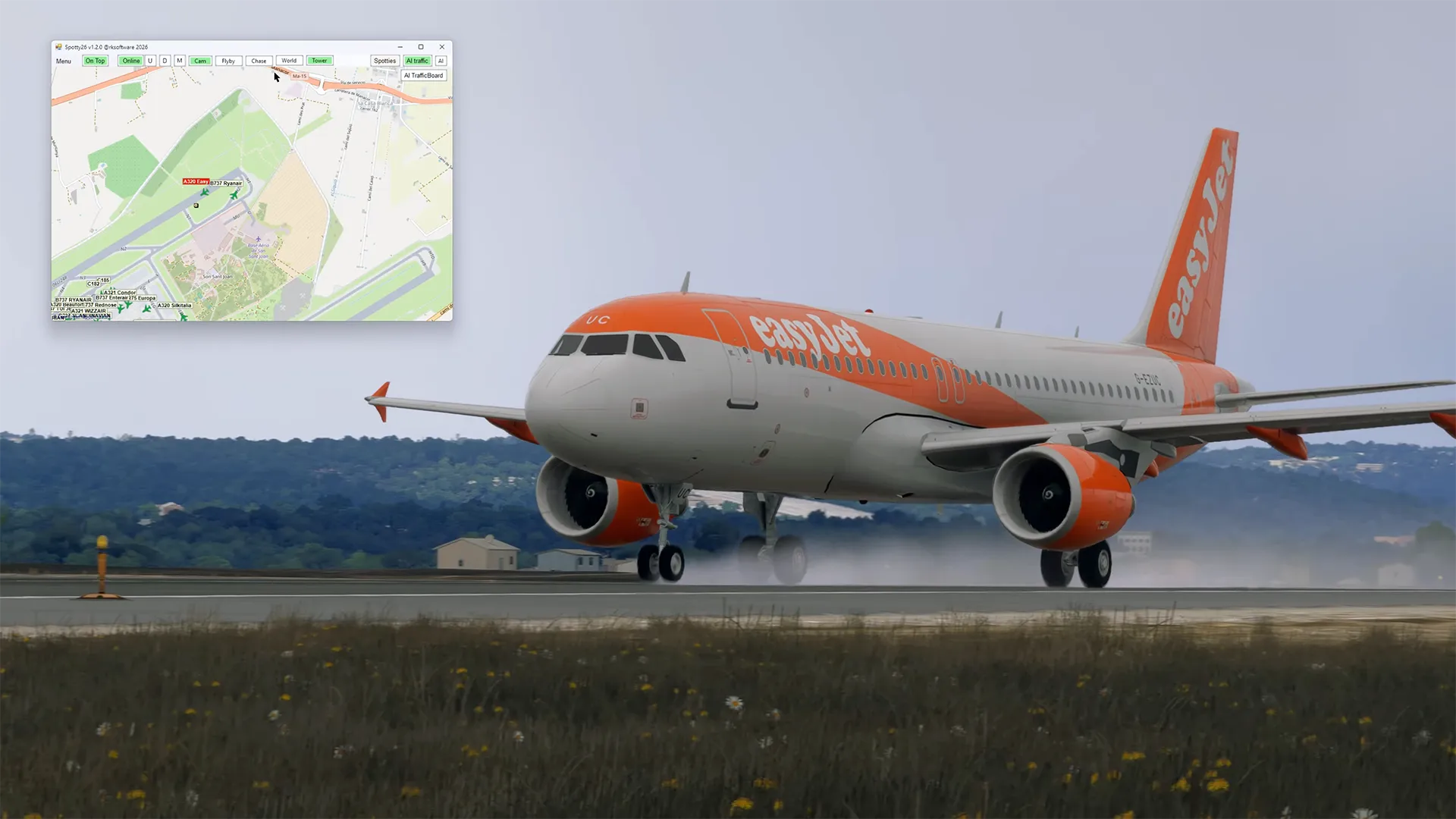 Spotty26 anuncia câmeras flyby e AI no MSFS 2024 — imagem de destaque no FlySimBR
