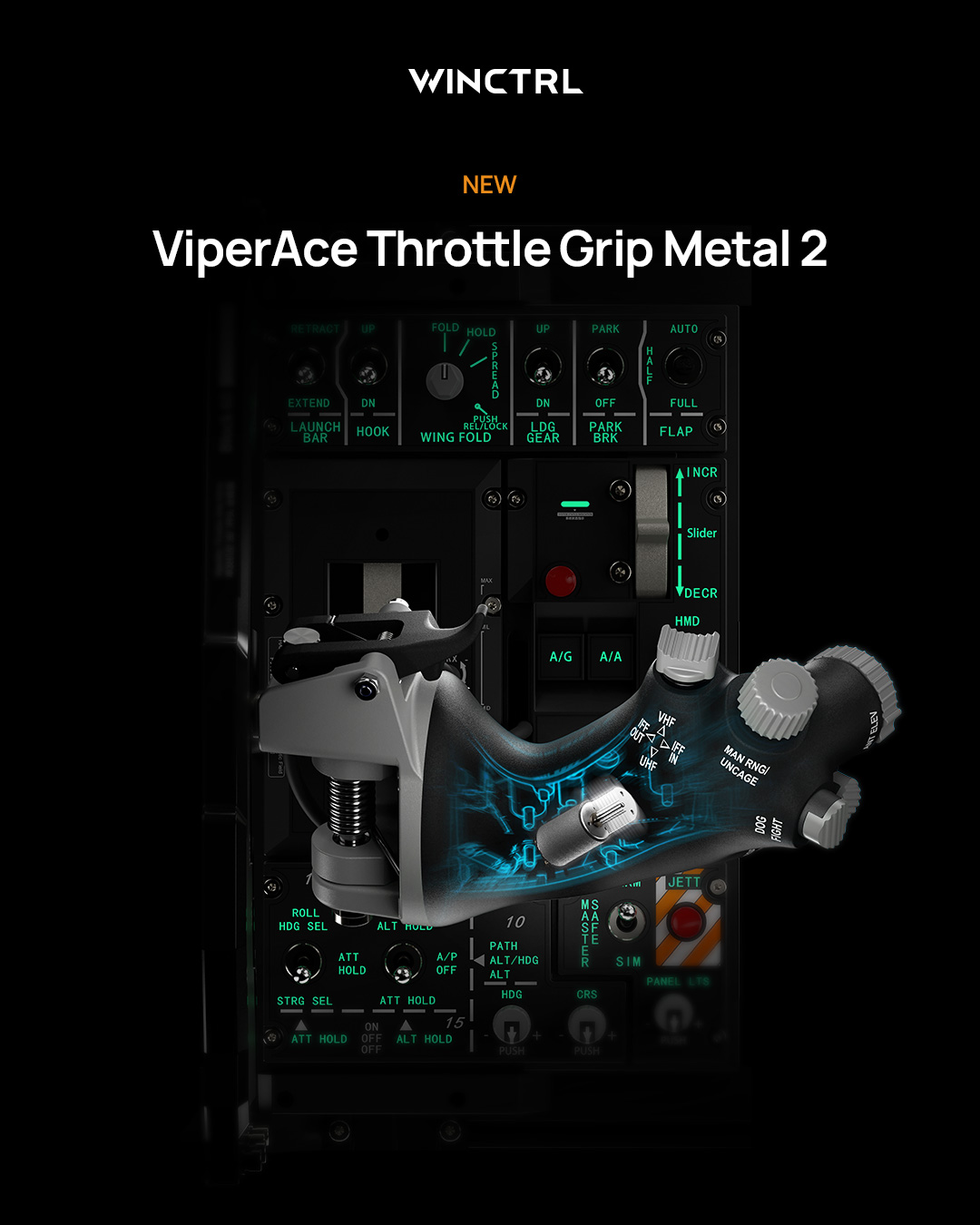 WINCTRL ViperAce Throttle Grip Metal 2.0 para simuladores de voo