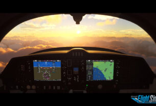 Cockpit em voo no Microsoft Flight Simulator 2024, usado como imagem ilustrativa do Sim Update 5.1