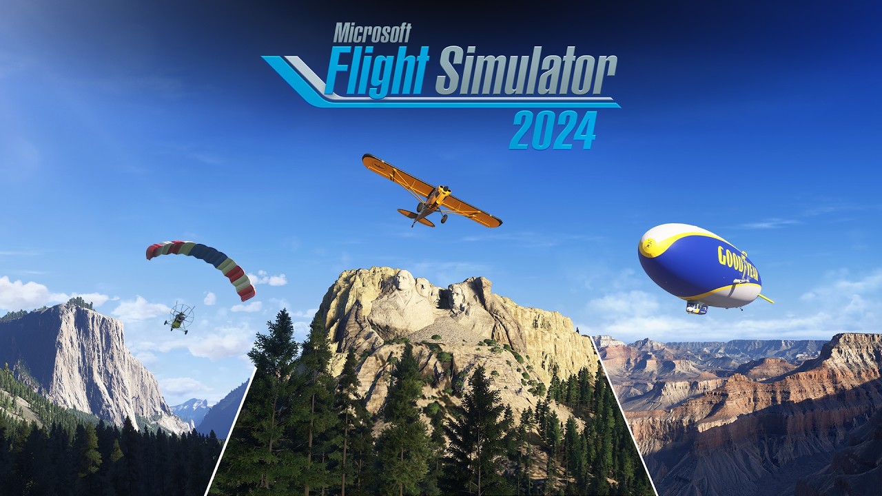 Trailer oficial do Microsoft Flight Simulator 2024 World Update 22 com parques nacionais dos EUA.