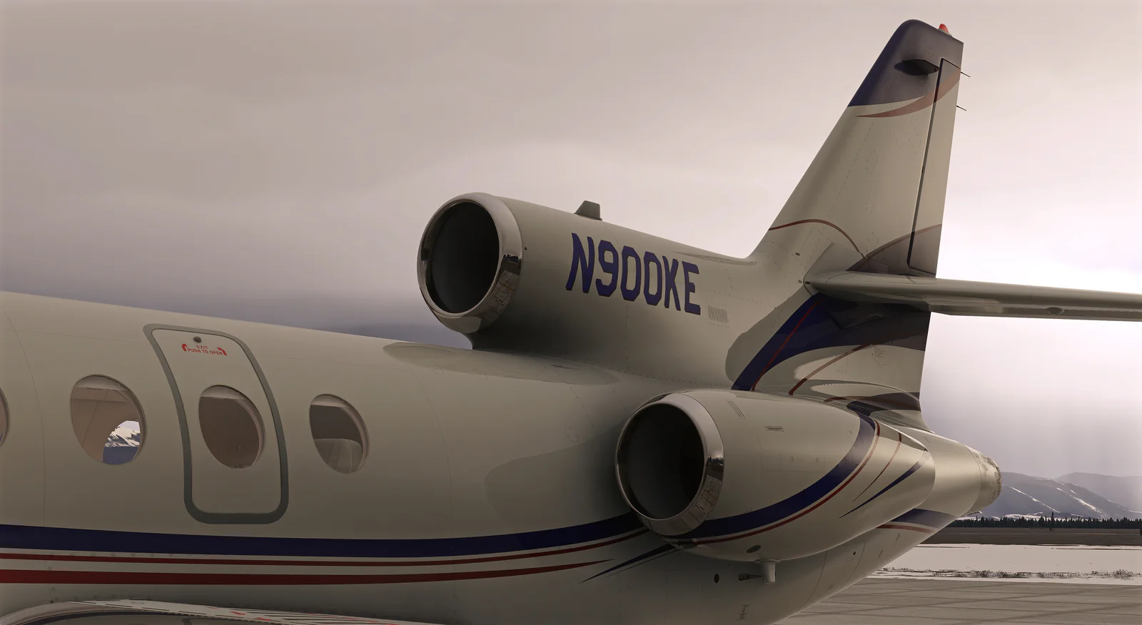Contrail FA50 Falcon em voo no Microsoft Flight Simulator