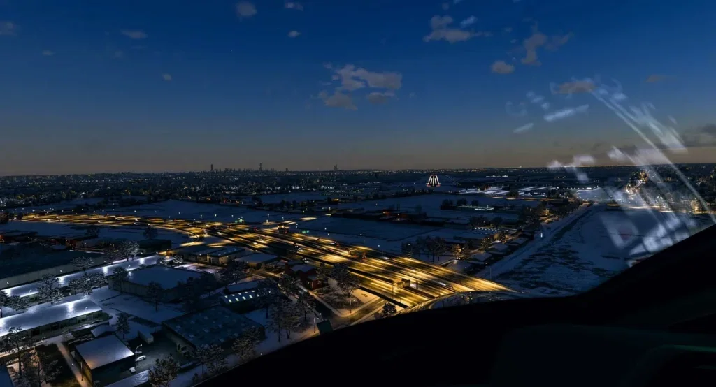 Teterboro KTEB para X-Plane 12 em operação noturna