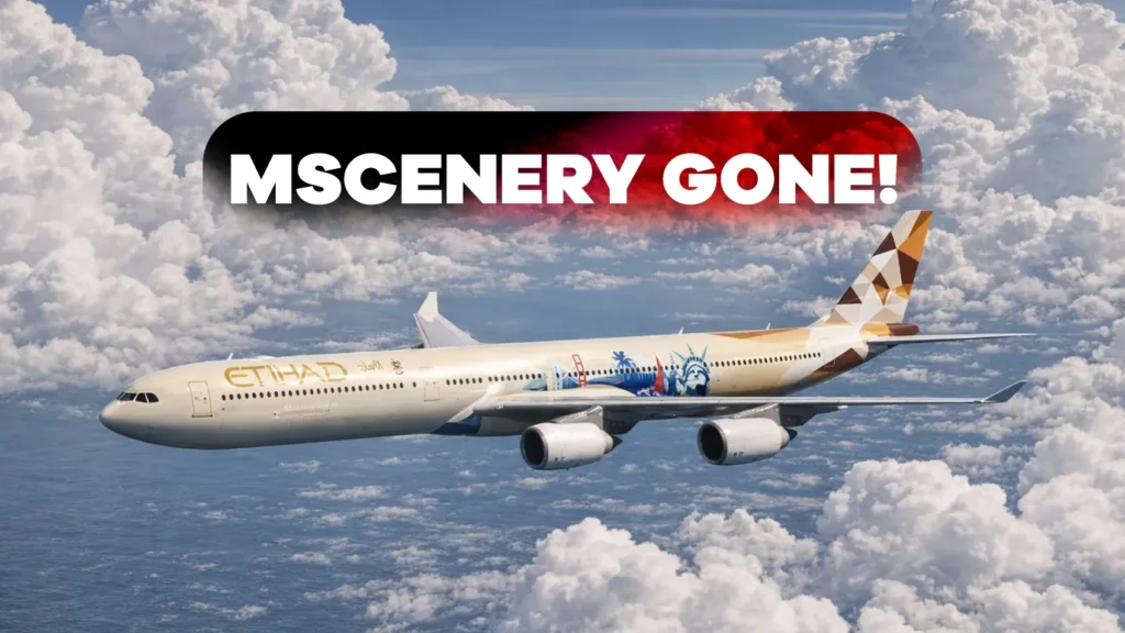 Imagem sobre a remoção da Mscenery do Marketplace do Microsoft Flight Simulator
