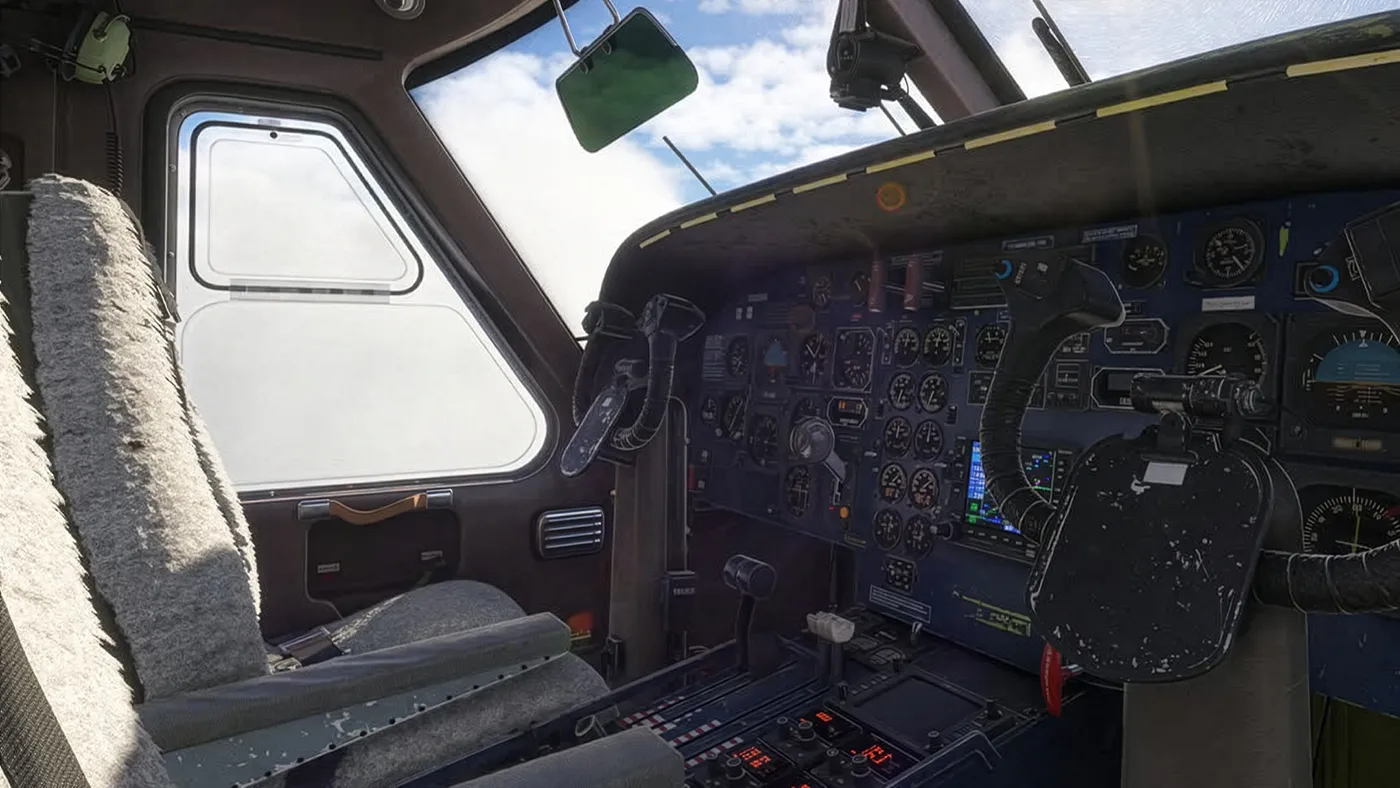 Cockpit analógico do Carenado Dornier Do 228 no MSFS 2024