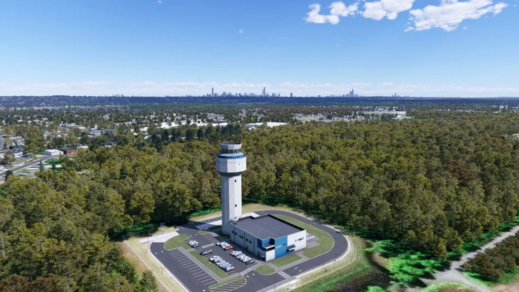 Torre de controle de Teterboro KTEB no X-Plane 12