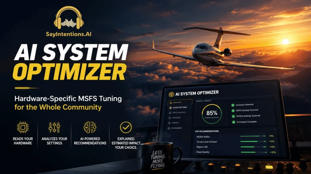 SayIntentions AI System Optimizer para Microsoft Flight Simulator