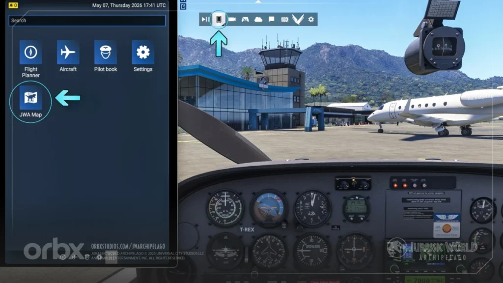 Mapa EFB gratuito da Orbx para Jurassic World Archipelago