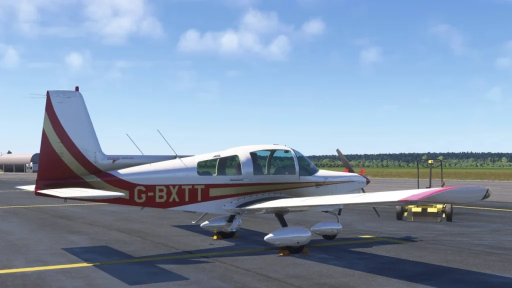 Grumman AA-5B Tiger em cenário do Microsoft Flight Simulator