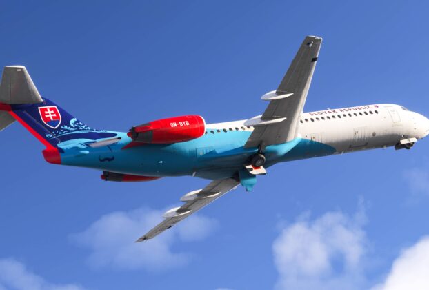Just Flight F70/F100 Professional em voo no Microsoft Flight Simulator
