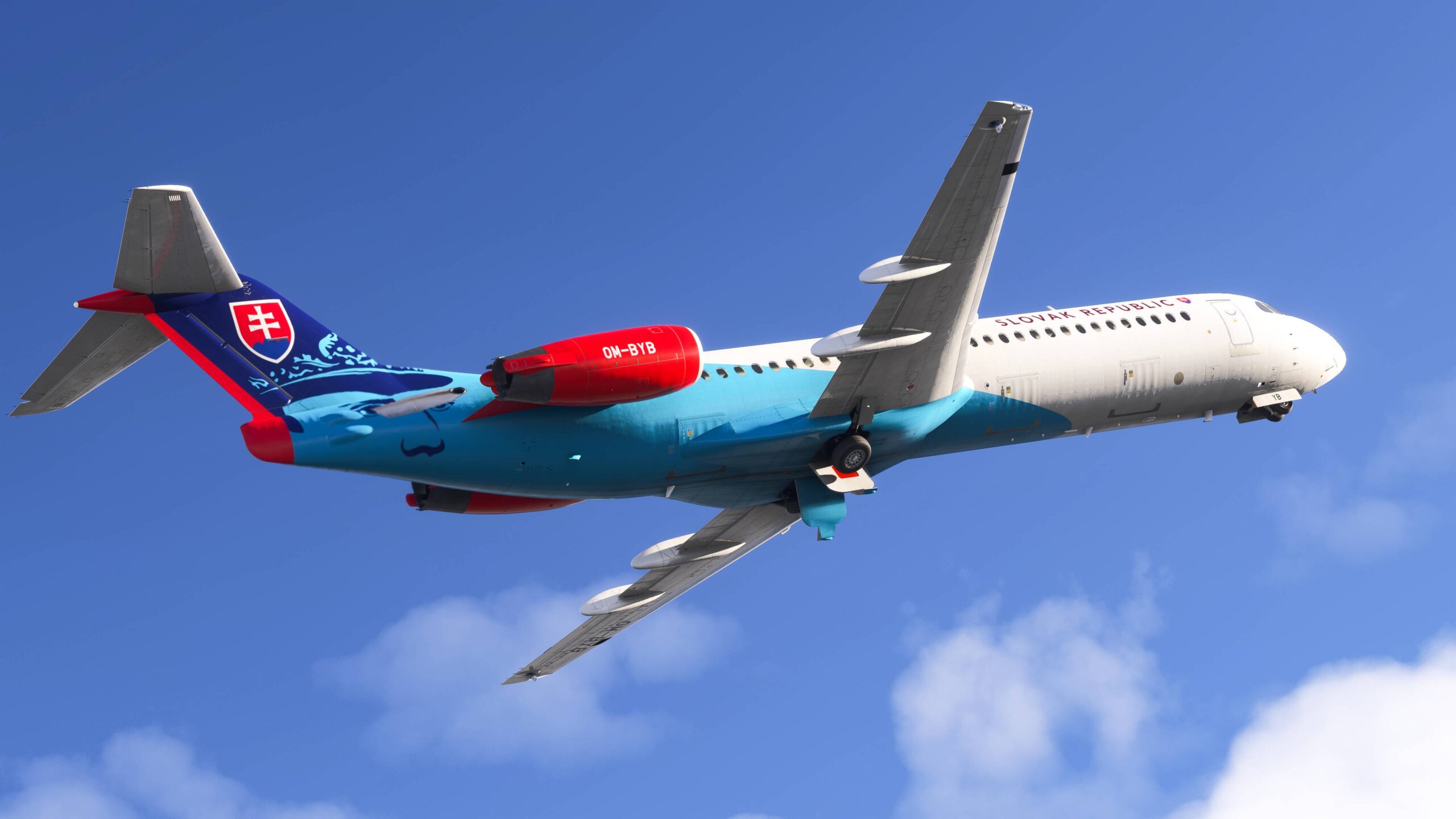 Just Flight F70/F100 Professional em voo no Microsoft Flight Simulator